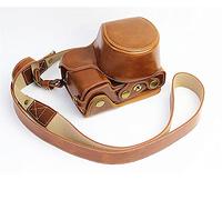 GLBMMLTHZP Puce Case en Cuir Sac de caméra Cache de Protection for Ouverture de la Batterie A6000 ILCE-6100 A6100 A6400 A6300 ILCE-6400 Apte for Sony Sac Photo(Marrone)