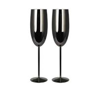 GLBMMLTHZP Verres à Champagne robustes en acier inoxydable, 2 pièces, vin en métal Vintage, parfait for célébrer les anniversaires, les mariages, noël