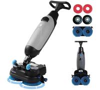 GLBMXDD Autolaveuse électrique Professionnelle pour sols, carrelage, Moquette, parquet et marbre. Brosse de Nettoyage motorisée rotative à 360°, sans Fil et Pratique. Grey