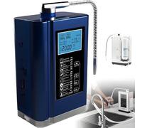 GLBMXDD Ioniseur d'eau,pH 3,5-10,5,Machine à Eau ionisée, Machine à Eau alcaline et Acide, ORP jusqu'à -500 mV, 8 000 litres par Filtre, 7 réglages d'eau,Nettoyage Automatique,Voix Intelligente Blue