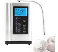 GLBMXDD Machine Intelligente à Eau ionisée électrolysée, pH 3,5-10,5, Machine à Eau alcaline et Acide, ORP jusqu'à -500 mV, avec 7 réglages d'eau, 8000 litres par Filtre,Nettoyage Automatique Silver