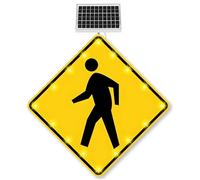 GLBMXDD Panneau de Passage piéton Clignotant à LED, étanche IP65, Panneau d'avertissement de Circulation routière à énergie Solaire, pour la sécurité des allées et des Quartiers 30in-1PC