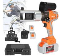 GLBMXDD Pince à sertir électrique hydraulique Portable, Pince à sertir électrique, avec 11 Paires de Matrices et 2 Batteries Rechargeables, Plage de sertissage 16-300 mm² pour bornes en cuivre