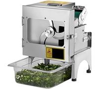 GLBMXDD Trancheuse à légumes Multifonctions Professionnelle, Hachoir électrique à oignons Verts avec bac de réception, débit de 150 kg/h, Ouverture d'alimentation de 7 cm de Large, pour Restaurants