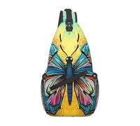 GlbnSHeric Sac à bandoulière pour femme et homme - Sac à dos à bandoulière pour carpe avec motif vague - Sac de poitrine réglable, Imprimé tie-dye papillon, Taille unique
