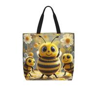 GlbnSHeric Sac fourre-tout pour femme, sac d'épicerie, sac de courses réutilisable, sac à main pliable avec abeilles mignonnes, Miel abeilles mignonnes, Taille unique