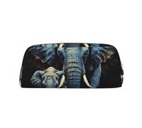 GlbnSHeric Trousse à crayons rétractable avec deux éléphants - Trousse à crayons pour bureau - Trousse à crayons rétractable avec fermeture éclair - 8 x 20,5 cm, doré, Taille unique, Organiseur de sac