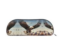 GlbnSHeric Trousse à crayons rétractable avec fermeture éclair - Motif aigle - 6,5 x 19 cm, Argenté., Taille unique, Organiseur de sac