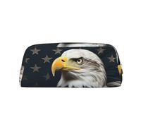 GlbnSHeric Trousse à crayons rétractable avec fermeture éclair - Motif aigle chauve américain - Trousse à crayons pour le bureau - 8 x 20,5 cm, Argenté., Taille unique, Trousse de beauté