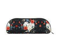 GlbnSHeric Trousse à crayons rétractable avec fermeture éclair - Motif amour et romance - 6,5 x 19 cm, doré, Taille unique, Organiseur de sac