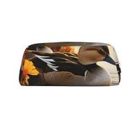 GlbnSHeric Trousse à crayons rétractable avec fermeture éclair - Motif canard au bord du lac - 8 x 20,5 cm, Argenté., Taille unique, Organiseur de sac
