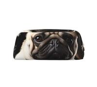 GlbnSHeric Trousse à crayons rétractable avec fermeture éclair - Motif chien carlin - 8 x 20,5 cm, doré, Taille unique, Organiseur de sac