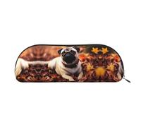 GlbnSHeric Trousse à crayons rétractable avec fermeture éclair - Motif chien carlin - Pour bureau - 6,5 x 19 cm, doré, Taille unique, Organiseur de sac