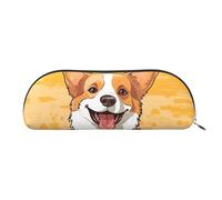 GlbnSHeric Trousse à crayons rétractable avec fermeture éclair - Motif chien corgi mignon - 6,5 x 19 cm, Argenté., Taille unique, Organiseur de sac