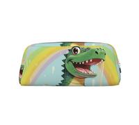 GlbnSHeric Trousse à crayons rétractable avec fermeture éclair Motif crocodile arc-en-ciel 8 x 20,5 cm, Argenté., Taille unique, Trousse de beauté