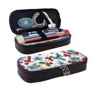 GlbnSHeric Trousse à crayons rétractable avec fermeture éclair - Motif dragon - Pour le travail de bureau - 9 x 20 cm, Papillon bleu cerise, Taille unique, Organiseur de sac