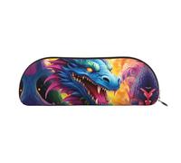 GlbnSHeric Trousse à crayons rétractable avec fermeture éclair - Motif dragons colorés - 6,5 x 19 cm, doré, Taille unique, Organiseur de sac