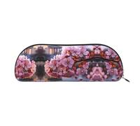 GlbnSHeric Trousse à crayons rétractable avec fermeture éclair - Motif fleurs de cerisier - Pour bureau - 6,5 x 19 cm, doré, Taille unique, Organiseur de sac