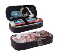 GlbnSHeric Trousse à crayons rétractable avec fermeture éclair - Motif fleurs roses et blanches - 9 x 20 cm, Fleurs roses et blanches., Taille unique, Organiseur de sac