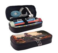 GlbnSHeric Trousse à crayons rétractable avec fermeture éclair - Motif fleurs roses et blanches - 9 x 20 cm, Paysage nature de Paris, Taille unique, Organiseur de sac