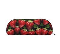 GlbnSHeric Trousse à crayons rétractable avec fermeture éclair - Motif fraise rouge - 6,5 x 19 cm, Argenté., Taille unique, Organiseur de sac