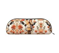 GlbnSHeric Trousse à crayons rétractable avec fermeture éclair - Motif girafe et fleurs - Pour bureau - 6,5 x 19 cm, doré, Taille unique, Organiseur de sac