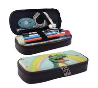GlbnSHeric Trousse à crayons rétractable avec fermeture éclair - Motif hibou gris - 9 x 20 cm, Crocodile mignon arc-en-ciel, Taille unique, Organiseur de sac