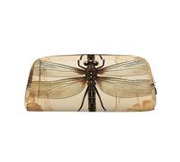 GlbnSHeric Trousse à crayons rétractable avec fermeture éclair - Motif libellule sur tournesol - 8 x 20,5 cm, Argenté., Taille unique, Organiseur de sac