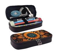 GlbnSHeric Trousse à crayons rétractable avec fermeture éclair - Motif marbre abstrait - 9 x 20 cm, Mandala abstrait, Taille unique, Organiseur de sac