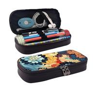 GlbnSHeric Trousse à crayons rétractable avec fermeture éclair - Motif marbre abstrait - 9 x 20 cm, Motif floral abstrait, Taille unique, Organiseur de sac