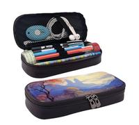 GlbnSHeric Trousse à crayons rétractable avec fermeture éclair - Motif marbre abstrait - 9 x 20 cm, Paysage naturel abstrait, Taille unique, Organiseur de sac