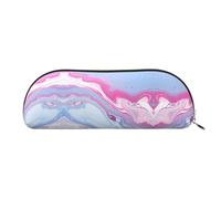 GlbnSHeric Trousse à crayons rétractable avec fermeture éclair - Motif marbre bleu - 6,5 x 19 cm, doré, Taille unique, Organiseur de sac