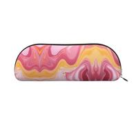 GlbnSHeric Trousse à crayons rétractable avec fermeture éclair - Motif marbre jaune - 6,5 x 19 cm, doré, Taille unique, Organiseur de sac
