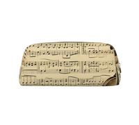 GlbnSHeric Trousse à crayons rétractable avec fermeture éclair - Motif notes de musique sur vieux papier - 8 x 20,5 cm, doré, Taille unique, Organiseur de sac