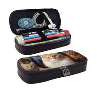 GlbnSHeric Trousse à crayons rétractable avec fermeture éclair - Motif oiseau coloré - Pour le travail de bureau - 9 x 20 cm, Chats animaux, Taille unique, Organiseur de sac