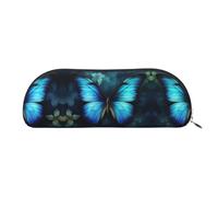GlbnSHeric Trousse à crayons rétractable avec fermeture éclair - Motif papillon bleu - 6,5 x 19 cm, Argenté., Taille unique, Organiseur de sac
