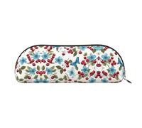 GlbnSHeric Trousse à crayons rétractable avec fermeture éclair - Motif papillon bleu cerise - 6,5 x 19 cm, doré, Taille unique, Organiseur de sac