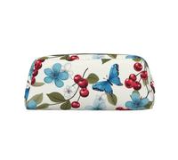 GlbnSHeric Trousse à crayons rétractable avec fermeture éclair - Motif papillon bleu cerise - 8 x 20,5 cm, doré, Taille unique, Organiseur de sac