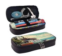 GlbnSHeric Trousse à crayons rétractable avec fermeture éclair - Motif papillons et tournesols - 9 x 20 cm, Voyage en voiture d'été, Taille unique, Organiseur de sac