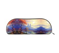 GlbnSHeric Trousse à crayons rétractable avec fermeture éclair - Motif paysage naturel abstrait - Pour bureau - 6,5 x 19 cm, doré, Taille unique, Organiseur de sac