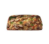GlbnSHeric Trousse à crayons rétractable avec fermeture éclair - Motif pizza avec champignons et tomates - 8 x 20,5 cm, Argenté., Taille unique, Organiseur de sac