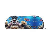 GlbnSHeric Trousse à crayons rétractable avec fermeture éclair - Motif poissons tropicaux - Pour bureau - 6,5 x 19 cm, Argenté., Taille unique, Organiseur de sac
