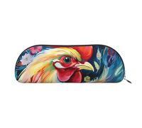 GlbnSHeric Trousse à crayons rétractable avec fermeture éclair - Motif poule colorée - 6,5 x 19 cm, Argenté., Taille unique, Organiseur de sac