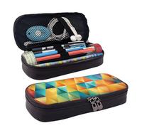 GlbnSHeric Trousse à crayons rétractable avec fermeture éclair - Motif tournesol et papillon - 9 x 20 cm, Triangle coloré., Taille unique, Organiseur de sac