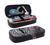 GlbnSHeric Trousse à crayons rétractable avec fermeture éclair - Motif zèbres sur l'herbe marron - 9 x 20 cm, Motif zèbre, Taille unique, Organiseur de sac