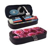 GlbnSHeric Trousse à crayons rétractable avec fermeture éclair - Pour le travail de bureau - 9 x 20 cm, Fleurs roses en fleurs, Taille unique, Organiseur de sac