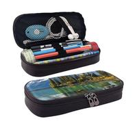 GlbnSHeric Trousse à crayons rétractable avec fermeture éclair - Pour le travail de bureau - 9 x 20 cm, Spirit Island dans le lac Maligne, Taille unique, Organiseur de sac