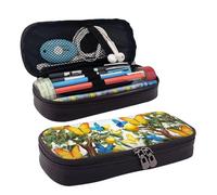 GlbnSHeric Trousse à crayons rétractable avec fermeture éclair pour le travail de bureau, jaune clair, 9 x 20 cm, Citrons et papillons, Taille unique, Organiseur de sac