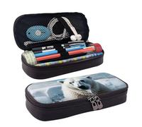GlbnSHeric Trousse à crayons rétractable avec fermeture éclair pour le travail de bureau - Motif football américain - 9 x 20 cm, Ours polaire blanc cool, Taille unique, Organiseur de sac