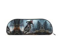 GlbnSHeric Trousse à crayons rétractable avec fermeture éclair pour vélo de montagne, tournoi, papeterie, bureau - 6,5 x 19 cm, doré, Taille unique, Organiseur de sac